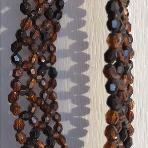 Vintage Beaded Hair band Brown one size